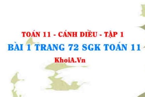 Bài 1 trang 72 SGK Toán 11 tập 1 Cánh Diều